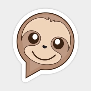 Cute Sloth Cartoon Character in Speech Bubble Sticker